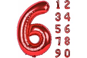 Flash Party Supplies Birthday Boy 40 Inch Jumbo Red Number 6 Balloon