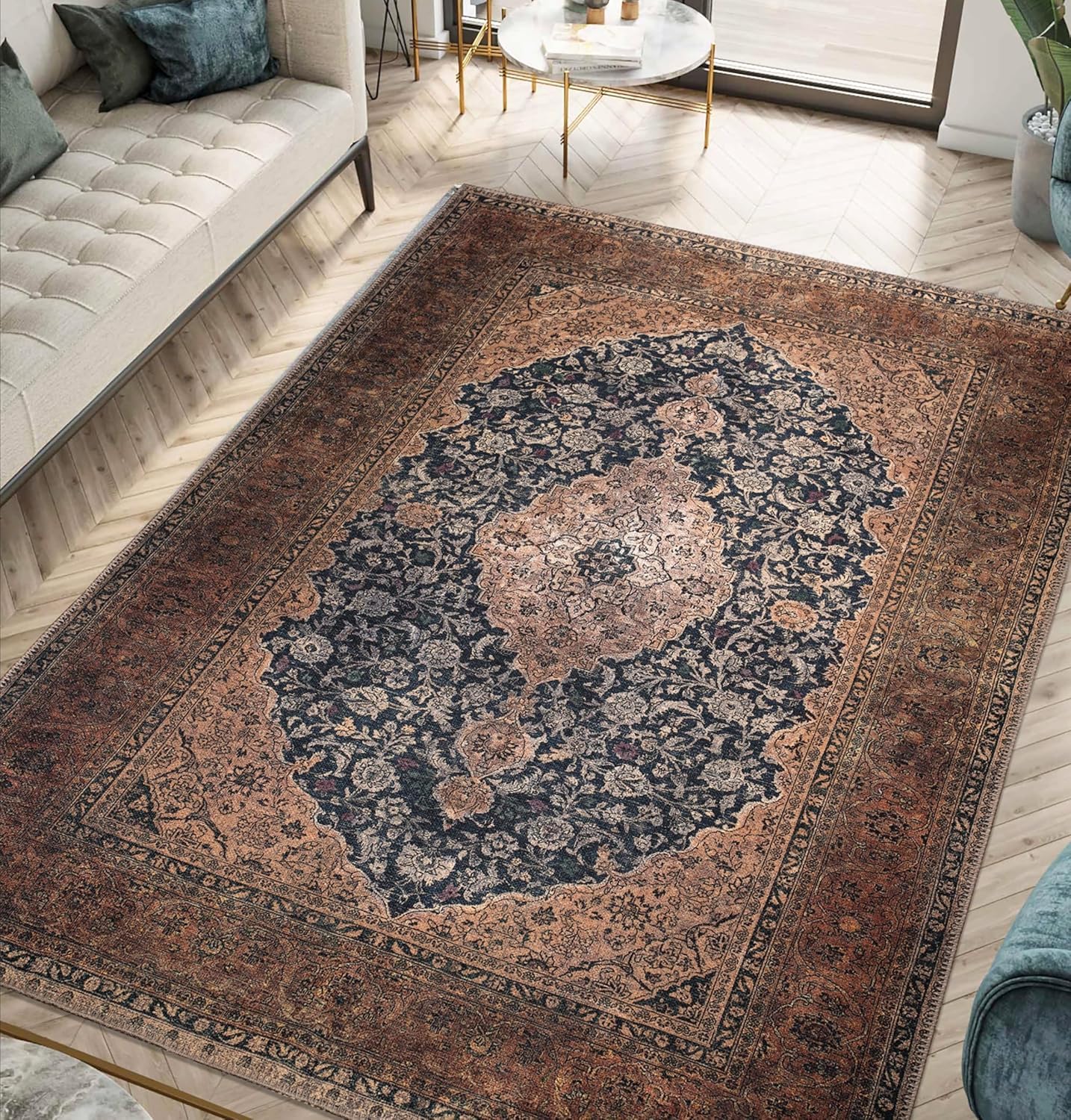 Tapis antidérapant salon chambre terrasse lavable 120x160cm