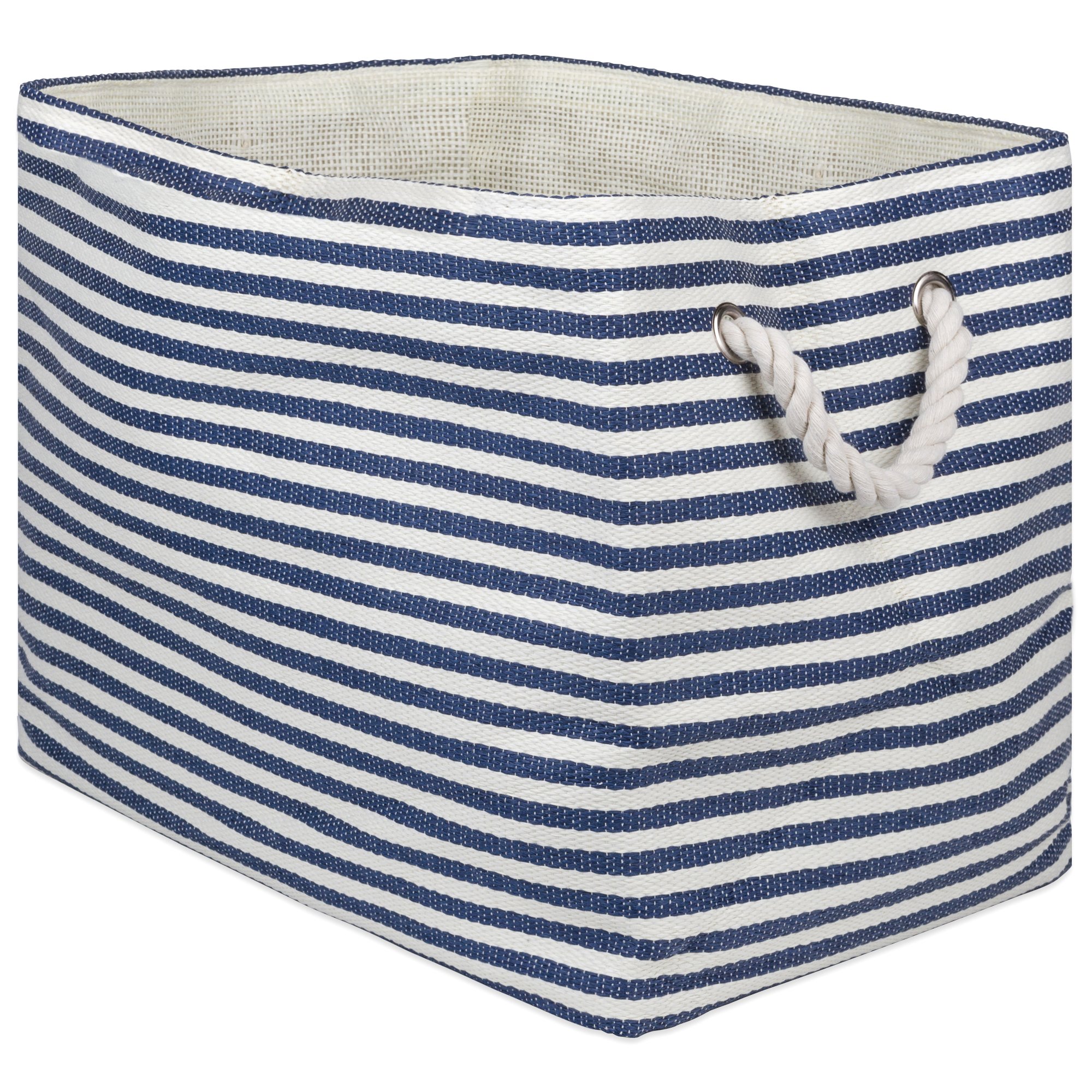 DII Woven Paper Storage Bin, Pinstripe