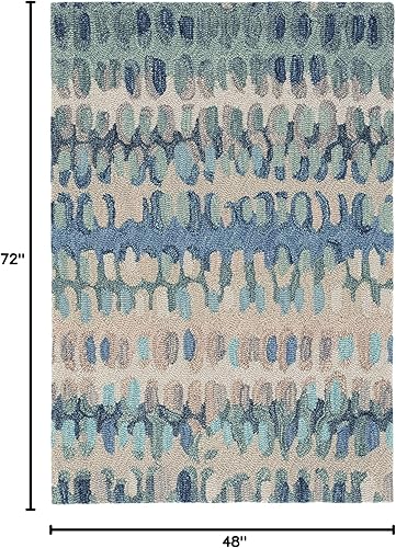 Miniatura 3 de Dash and Albert - Alfombra de lana con chip de pintura, 4 x 6 pies, alfombra decorativa con microenganches, duradera, zonas de alto tráfico,