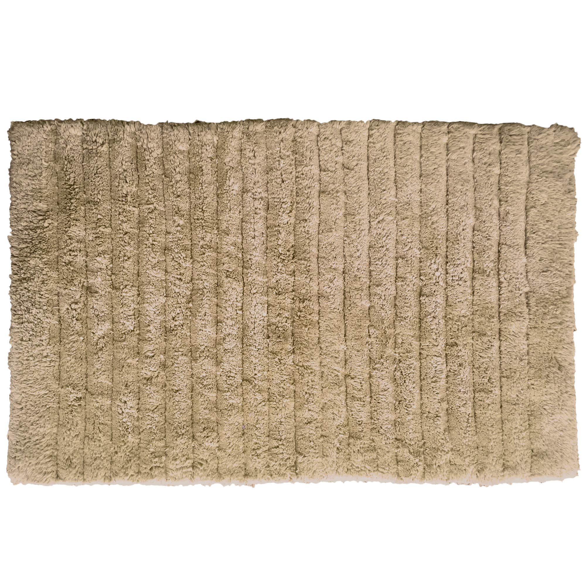 AJS LivingCotton Ribbed/ Stockinette Stitch Design Anti Slip Bath Mat Rug for Living Room/ Home Entrances Bathmat, Walnut, 72 x 50 cm, Set of 4