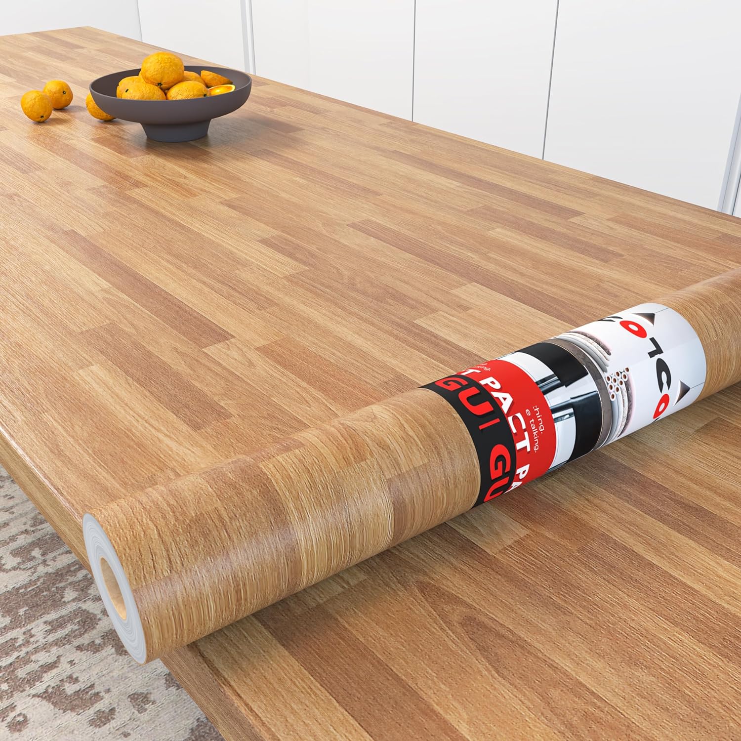 Photo 1 of  Decotalk 30"x200" Butcher Block Countertop Contact Paper Peel and Stick Butcher Block Contact Paper for Countertops Waterproof Wood Contact Paper Wood Peel and Stick Wallpaper Wood Vinyl Wrap 