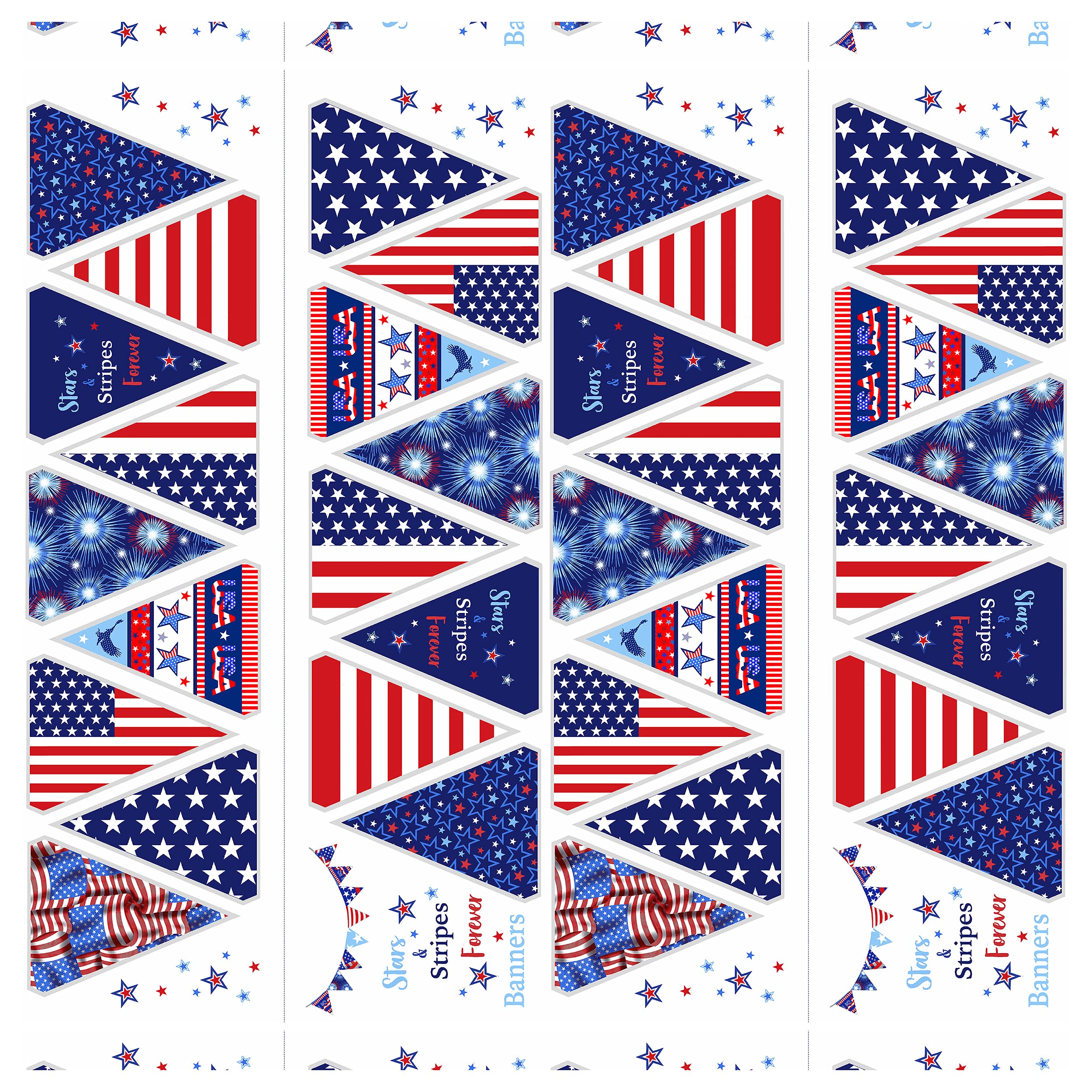 Studio E FabricsStudio E Stars & Stripes Forever Banner 24'' Panel Fabric, Multi Yard