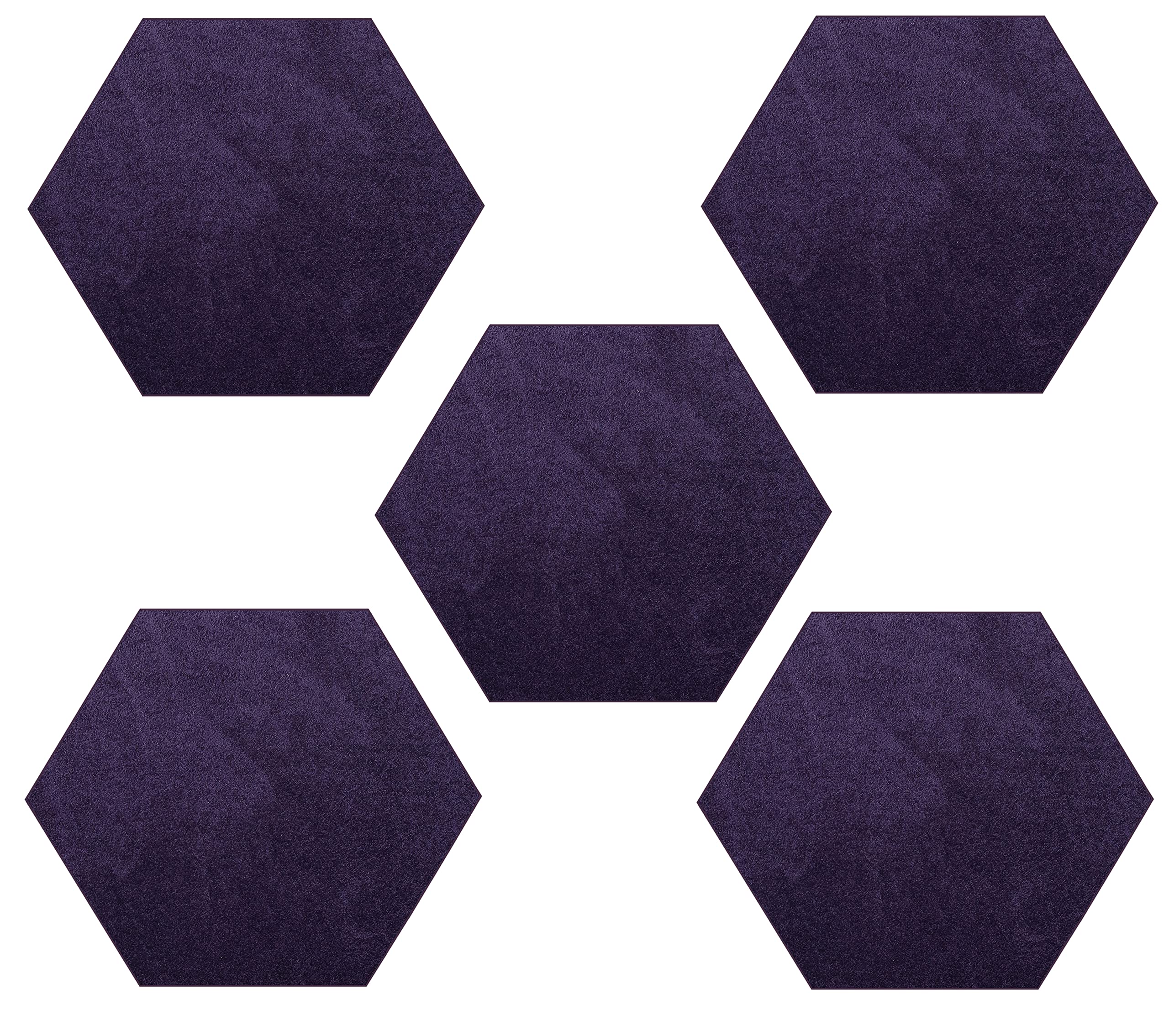 Furnish my Place Modern Plush Solid Purple Color Rug, Indoor/Outdoor Mat, Area Rugs Great for Kids, Pets, Event, Wedding, Living Room, Made in USA, 2' Hexagon - Set of 5