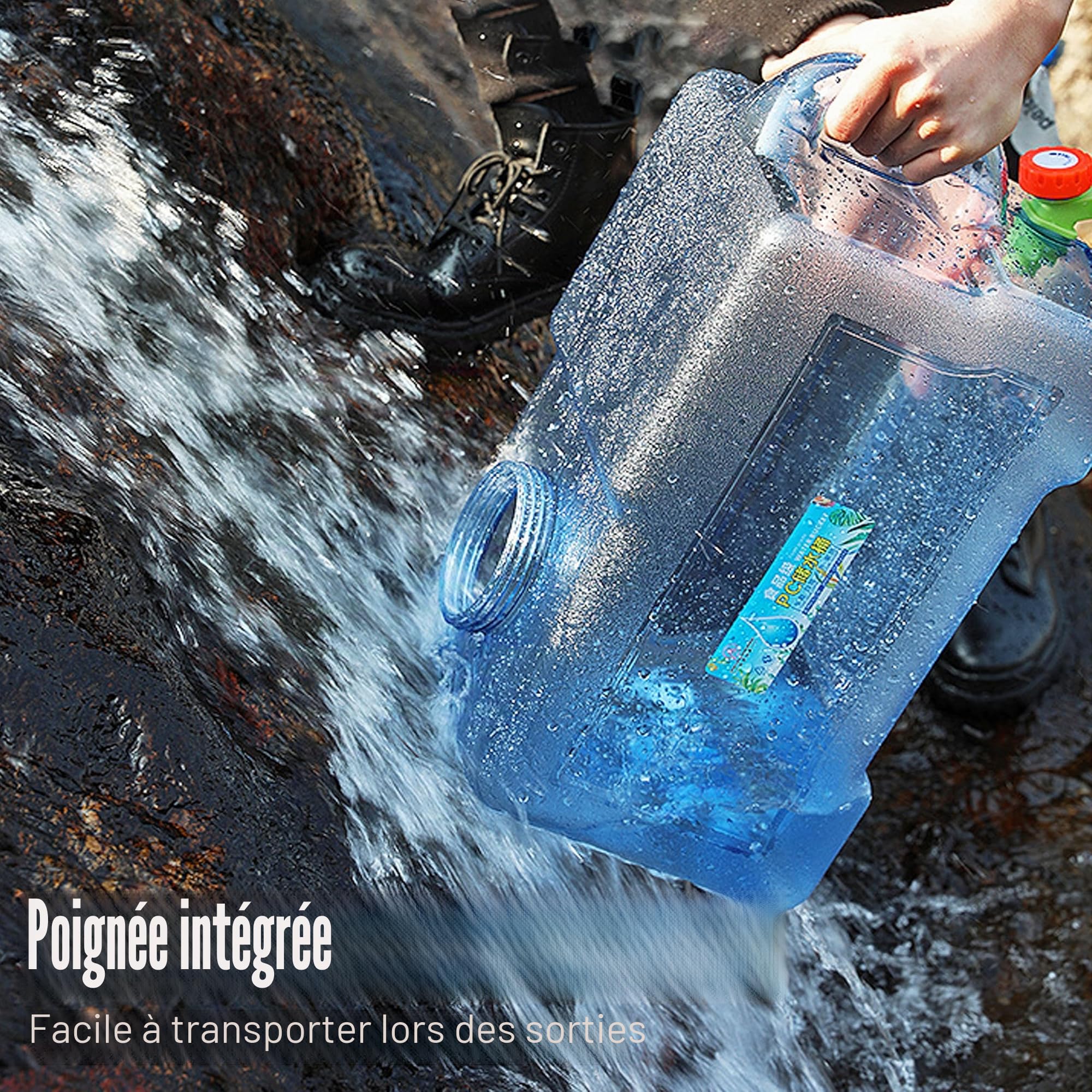 Gekufa Bidon d'eau de 12 l Robinet, réservoir d'eau de Camping poignées | réservoir d'eau, distributeur d'eau, bidon d'eau potable portable les voyages en plein air, la randonnée, la caravane,