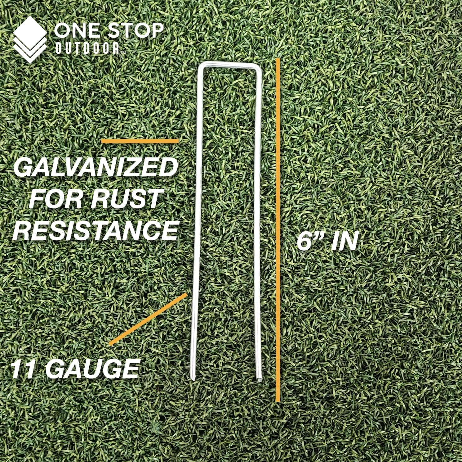 Buy 50Pack Galvanized 6 Inch Garden Stakes, Landscape Staples, UType Turf Stake for Artificial