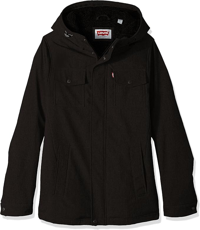 Levi's men's soft shell two pocket sherpa lined hooded trucker jacket Clearance