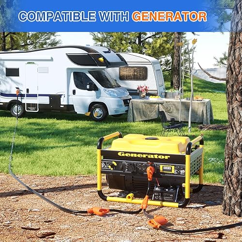 Miniatura 145 de Nilight - 50033R Adaptador de enchufe RV de 18 pulgadas, 50 amperios a 30 amperios, adaptador eléctrico de Dogbone de alta resistencia con mango 115G