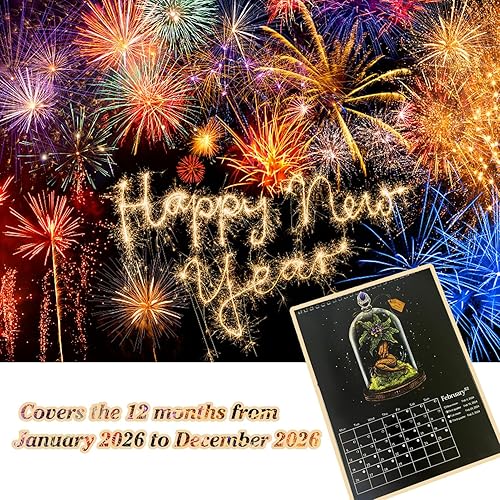 Miniatura 6 de Dark Forest - Calendario lunar 2026, calendario de pared, coloridos calendarios colgantes de pared con 12 ilustraciones originales para oficina en