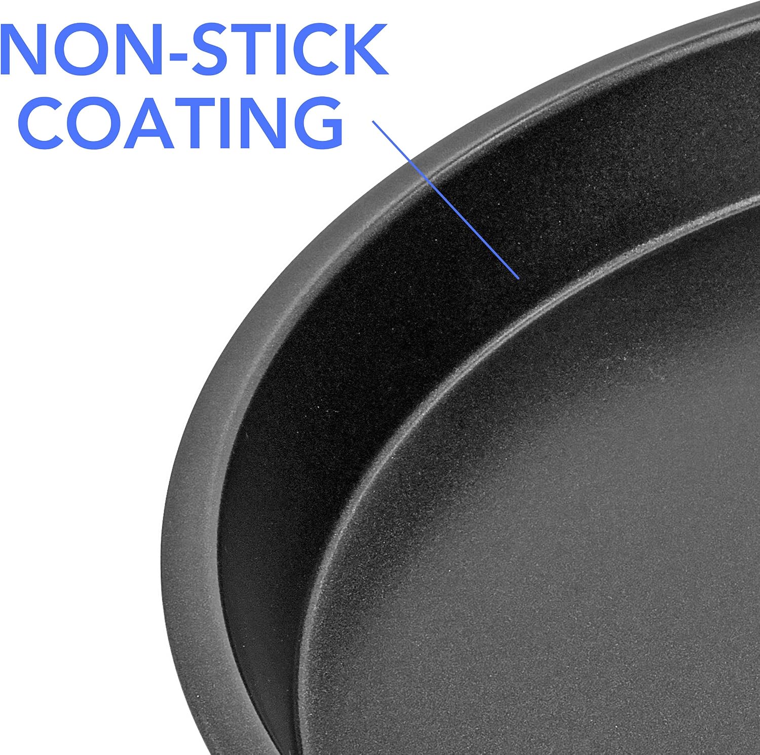 Non-Stick Round Cake Pans & Cookie Sheets Set – Easy-Clean Bakeware, 3-Piece Set (8-inch, 9-inch, 10-inch)