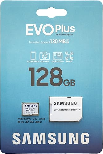 Miniatura 3 de Samsung - Tarjeta de memoria SDXC Micro EVO Plus de 128 GB con adaptador, funciona con teléfono Samsung A22, A03s, A03 Core (MB-MC128) Clase 10 U3