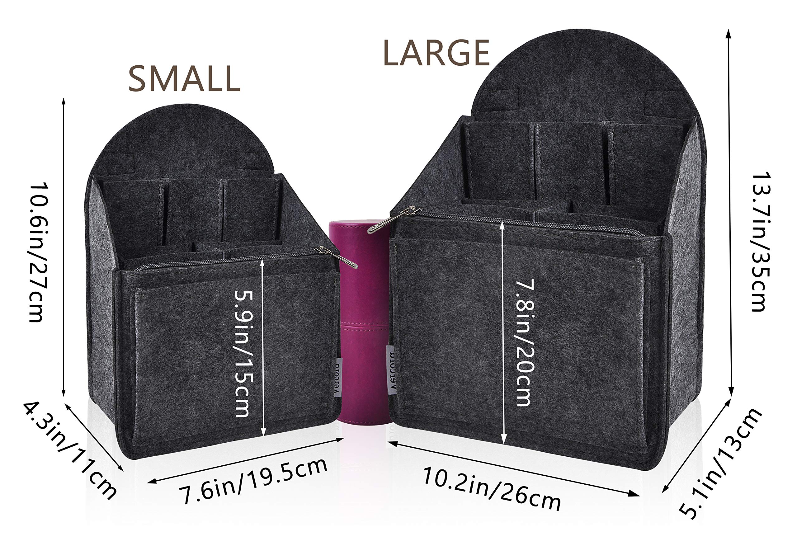 Organizador de mochila de fieltro, bolsa de hombro, 5 colores, 2 tamaños, Gris 2