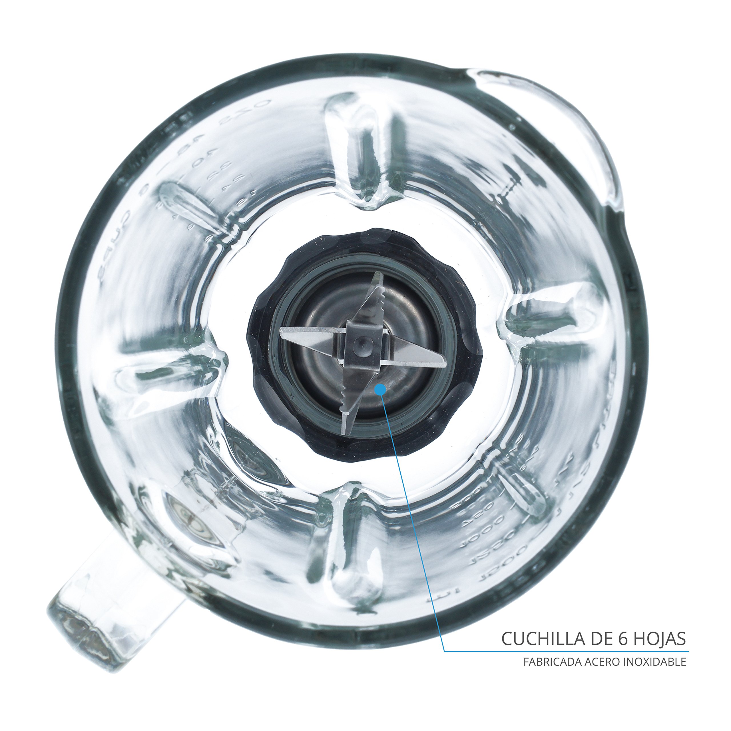 batidora de vaso de cristal 1,5L de capacidad, 500W, cuerpo de acero y molinillo de café