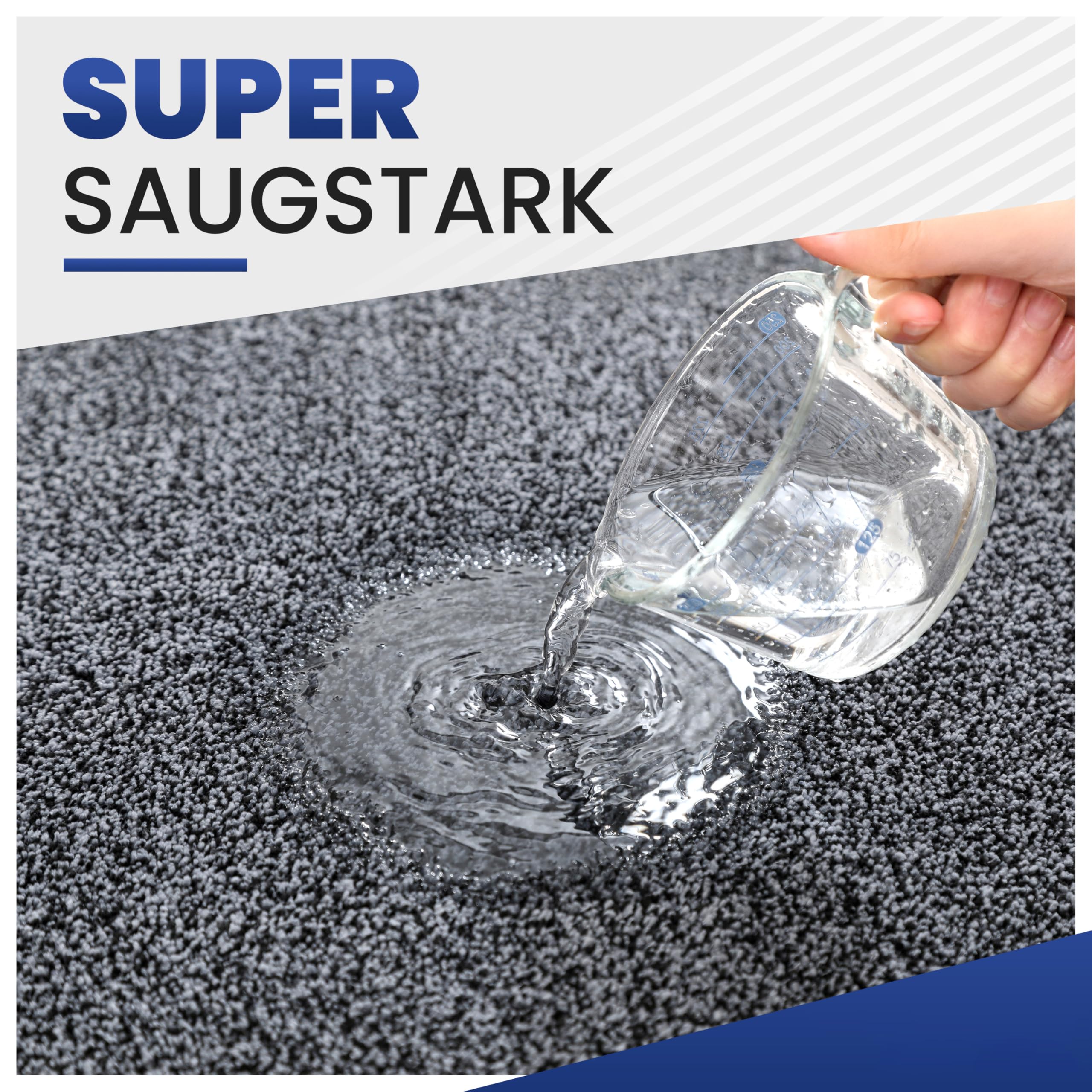 Mibao SoftStep Luxus Schmutzfangmatte 60x90 cm – Waschmaschinenfeste Fußmatte für Innen, rutschfest & Saugstark – Geeignet für Haustür und Flur – Grau