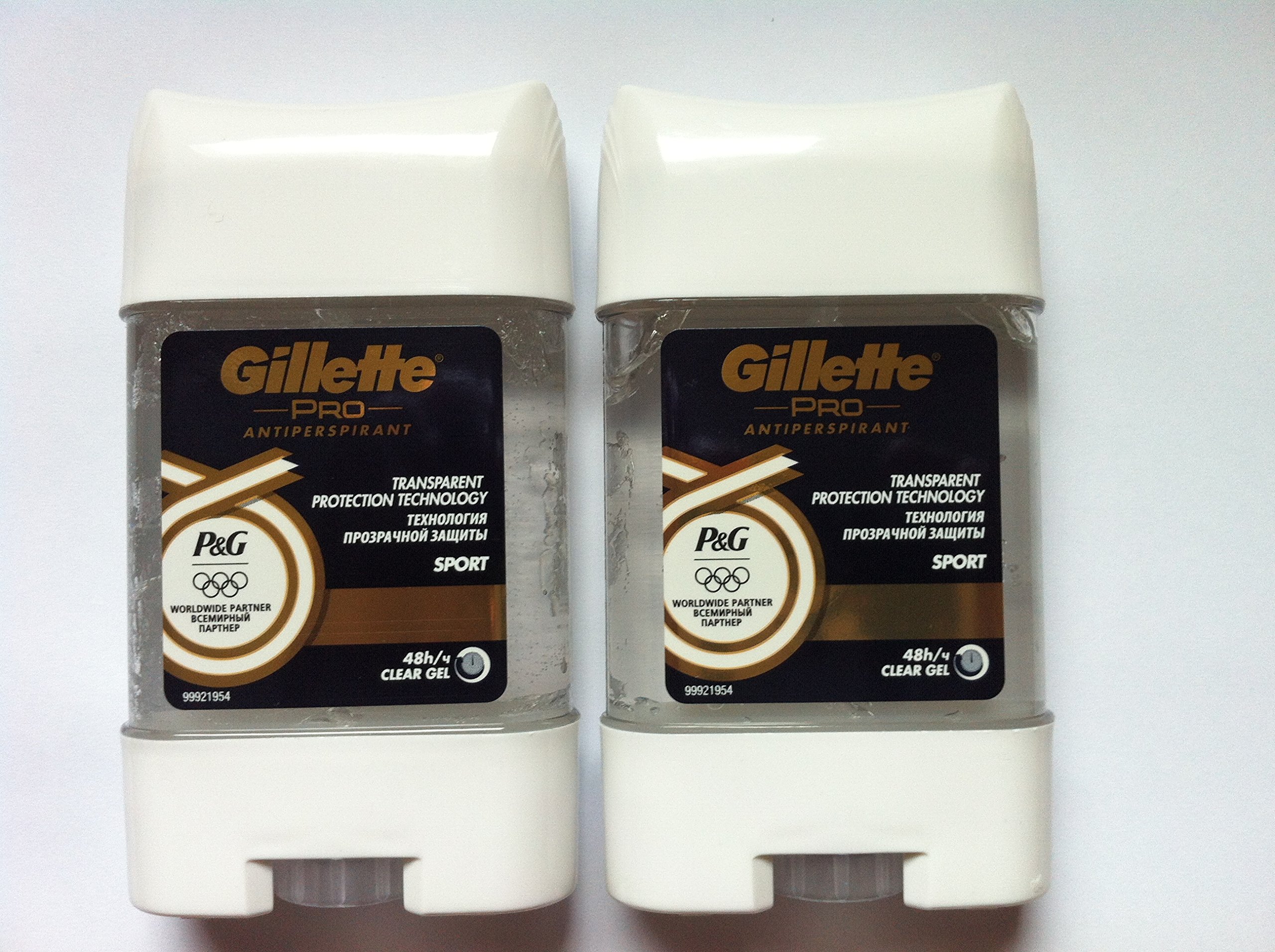 2 x Gillette Pro Antiperspirant Sport 48hr Clear Gel 70ml