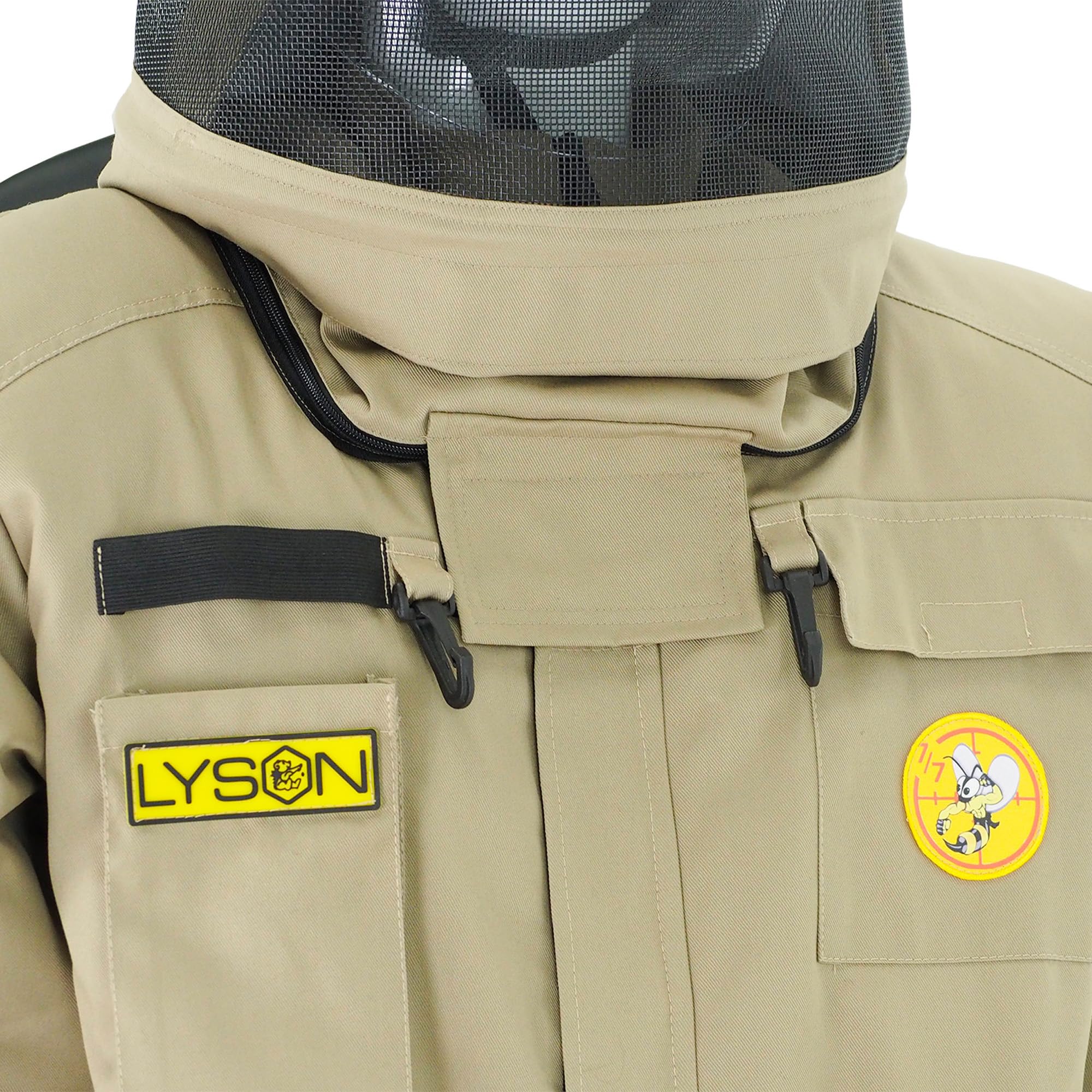 LYSON | Combinaison de Protection pour l'Élimination des Guêpes et Frelons | Set avec Casque, Écran Facial et Gants | Certifié | Contre le Frelon Asiatique | Taille XXL