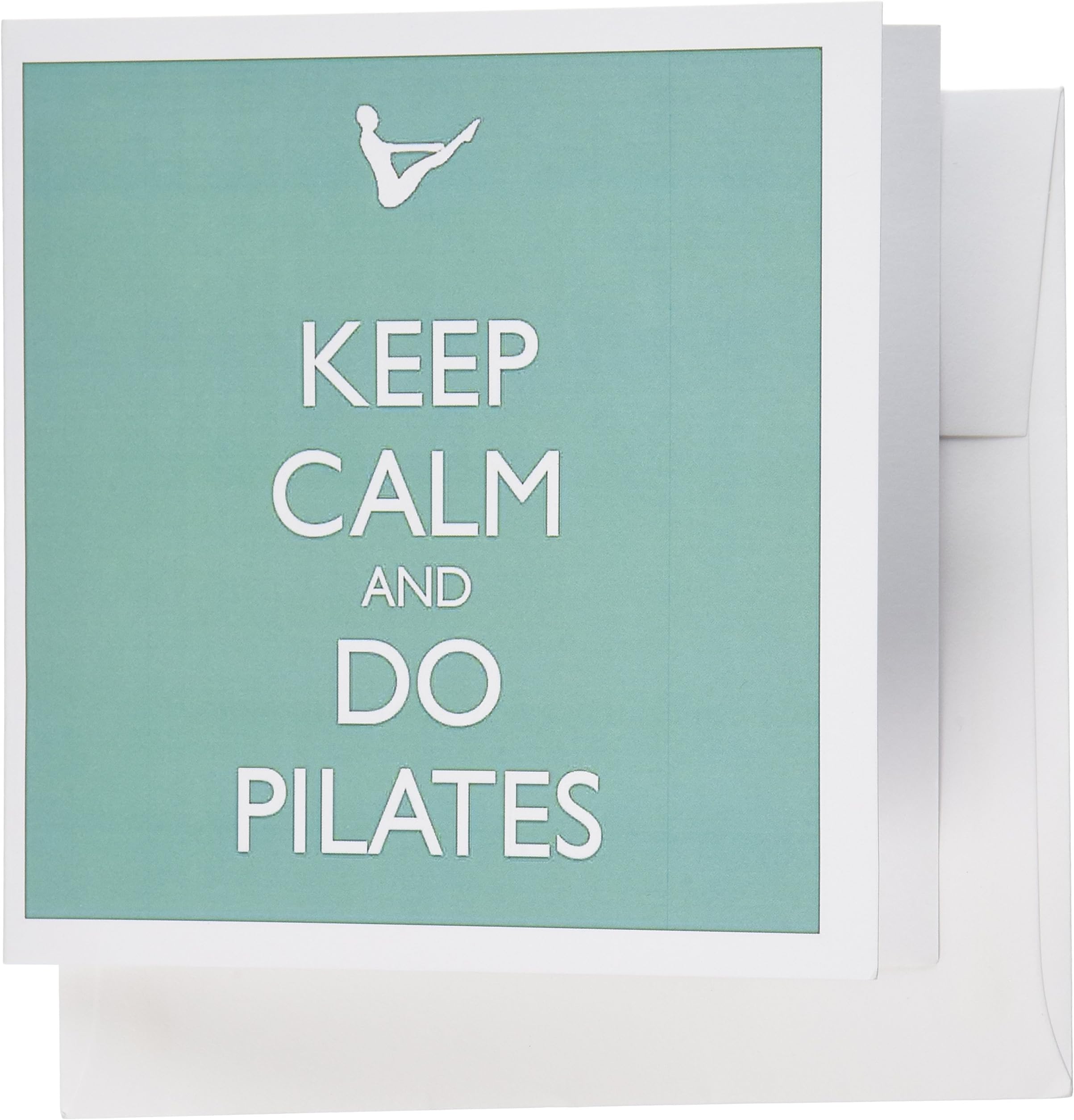 3dRose Keep calm and do pilates - Greeting Cards, 6 x 6 inches, set of 12 (gc_159560_2)