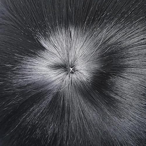 Miniatura 6 de Aicos Obanai Cosplay Wig - Costume Black Anime Wig with Bangs for Adults + Cap for Halloween Party