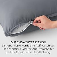 Bedsure set 2 fețe de pernă din bumbac cu fermoar 40 x 80 cm gri antracit respirabile durabile Oeko-Tex 4
