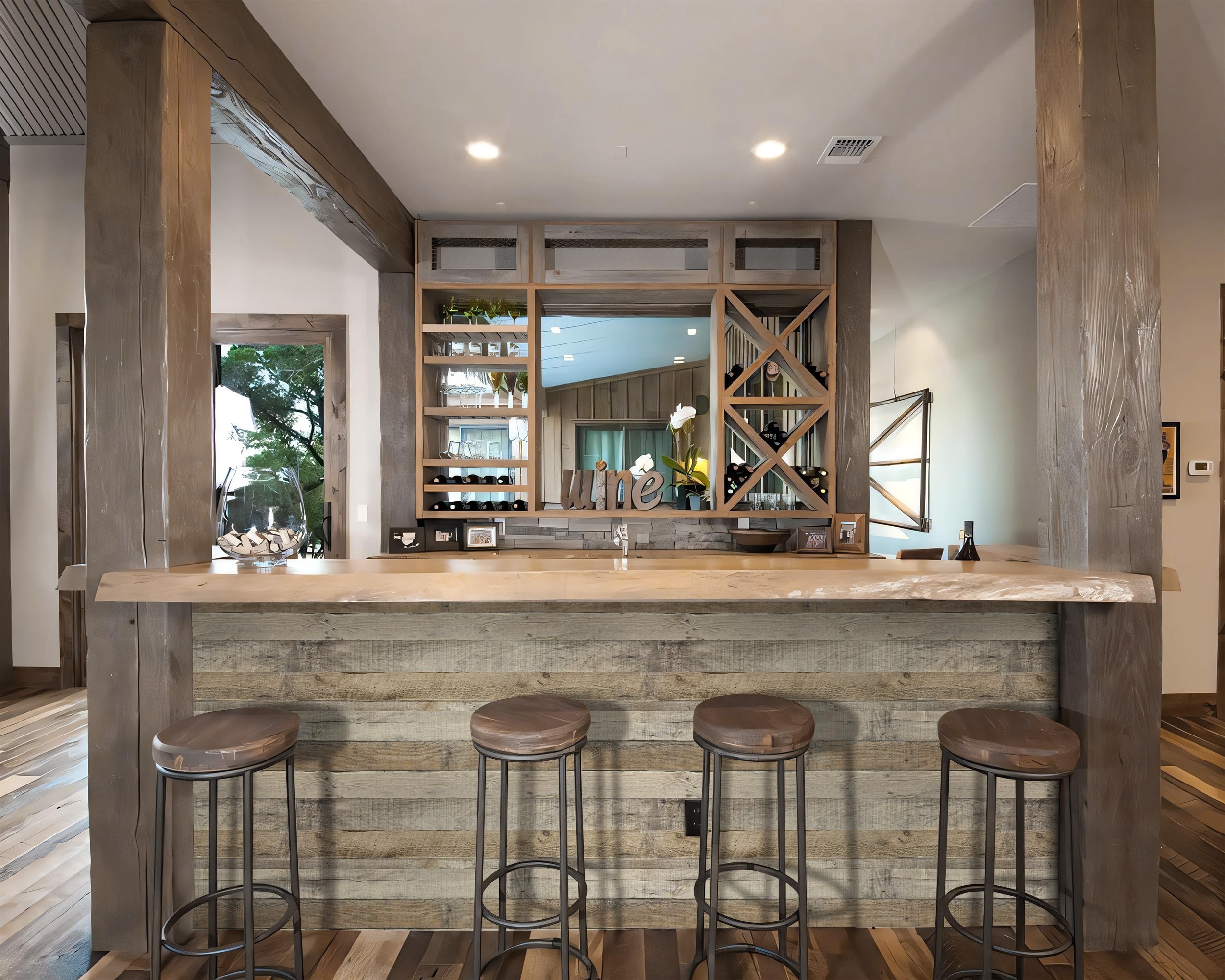 Reclaimed Wood Bar Paneling We Recently Completed A Millwork Buildout