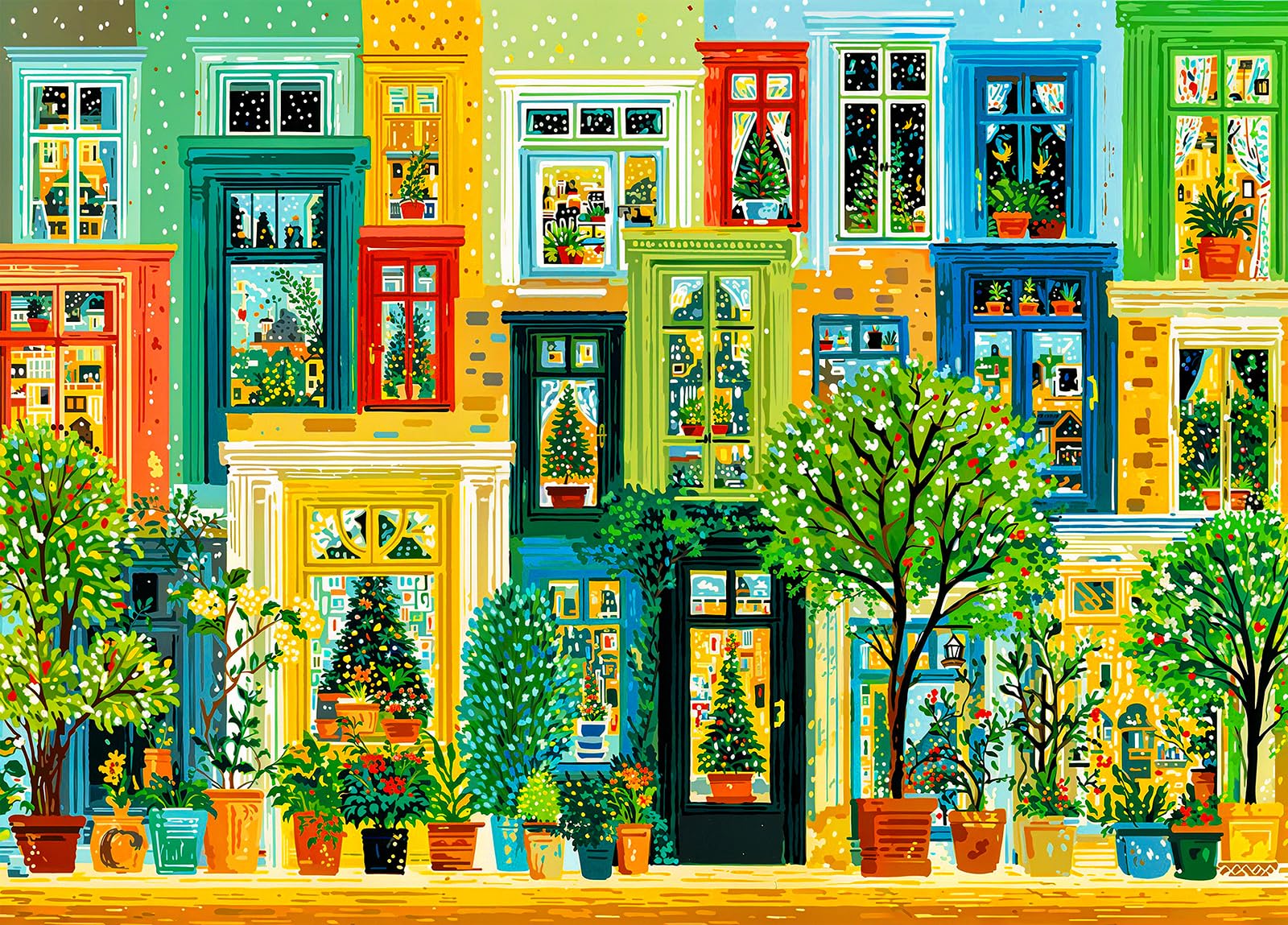 Green Building Jigsaw Puzzles for Adults 1000 Jigsaws Potted Plants Trees 1000 Piece Jigsaw Puzzles for Adults — image 1