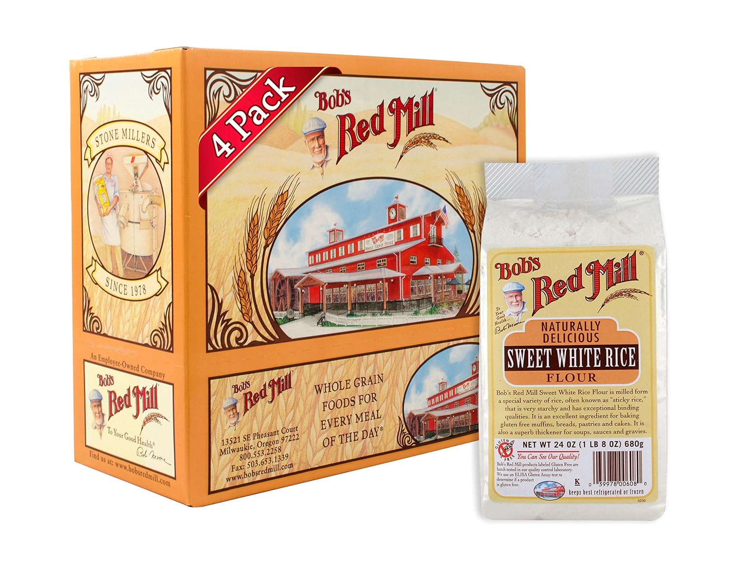 Bob's Red Mill Sweet White Rice Flour, 24-ounce (Pack of 4)