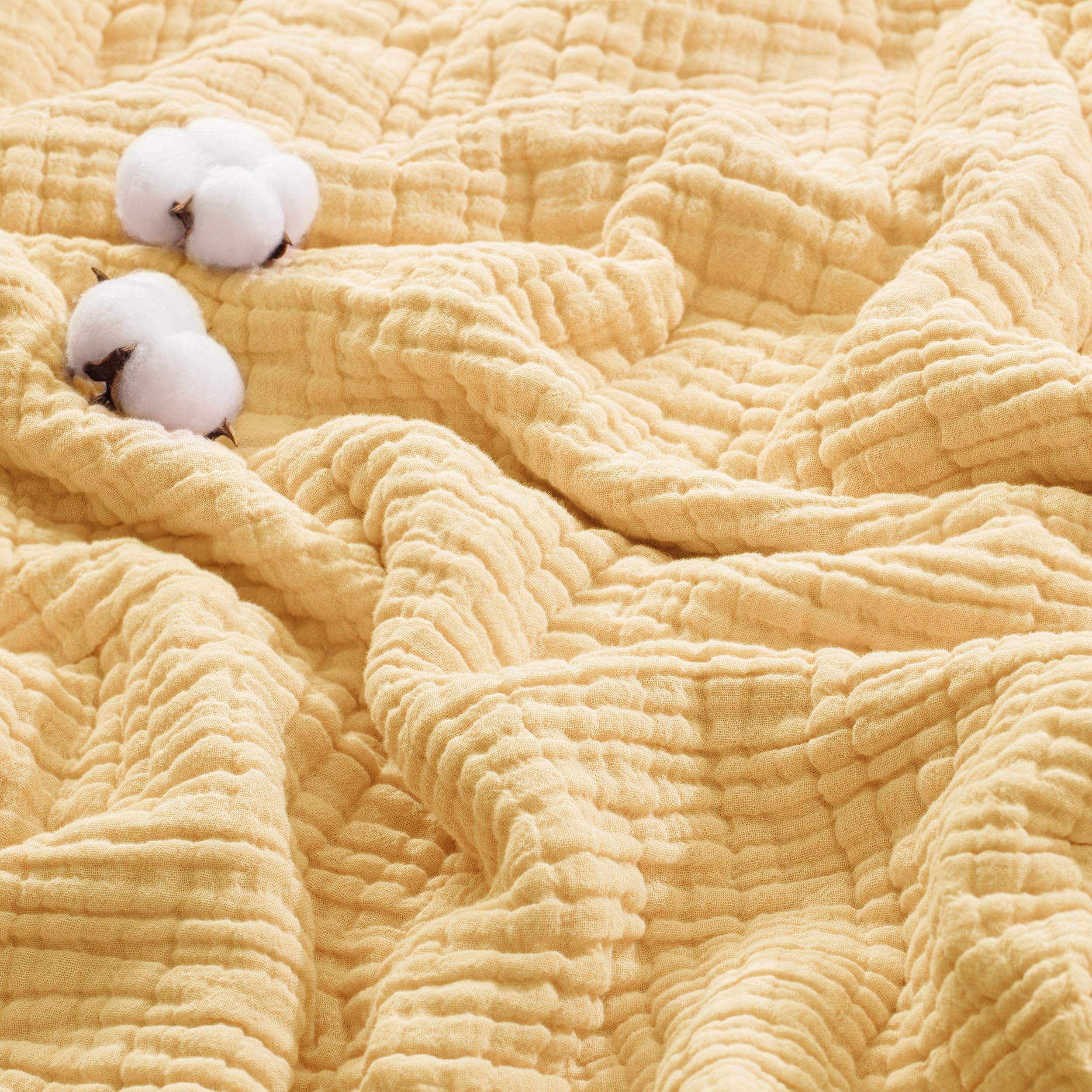 Exclusivo Mezcla 6-Layer 100% Cotton Large Muslin Throw Blanket, 130x170cm