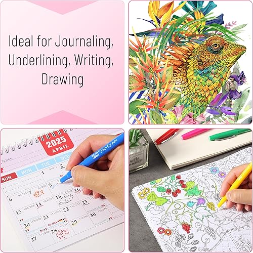 Miniatura 5 de Mr. Pen - Bolígrafos de punta de fieltro, paquete de 12, 6 colores, bolígrafos de punta de fieltro coloridos, de secado rápido, sin manchas,