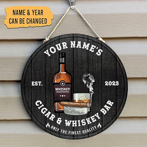 Miniatura 4 de Hyturtle Letrero de madera impreso con barra de Bourbon de 8 pulgadas, 12 pulgadas, 18 pulgadas, letrero de bar rústico, letrero de bar vintage,