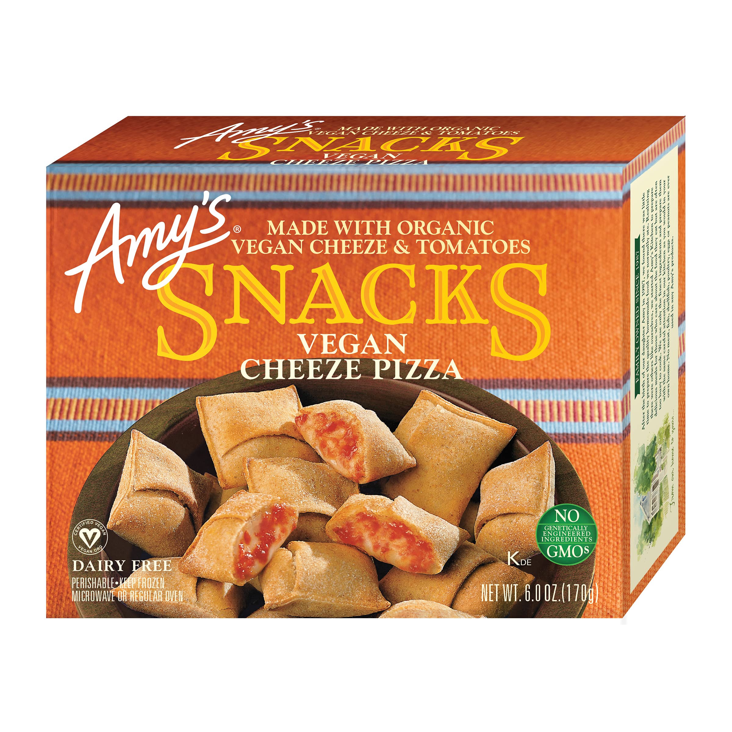 Amy's Snacks, Vegan Cheeze Pizza Snacks, 6.0 Ounce (Frozen)