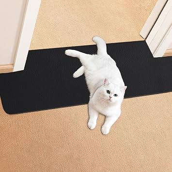 Uross Round Corner Carpet Protector Mat For Pets - Black, Protects Floors From Scratching