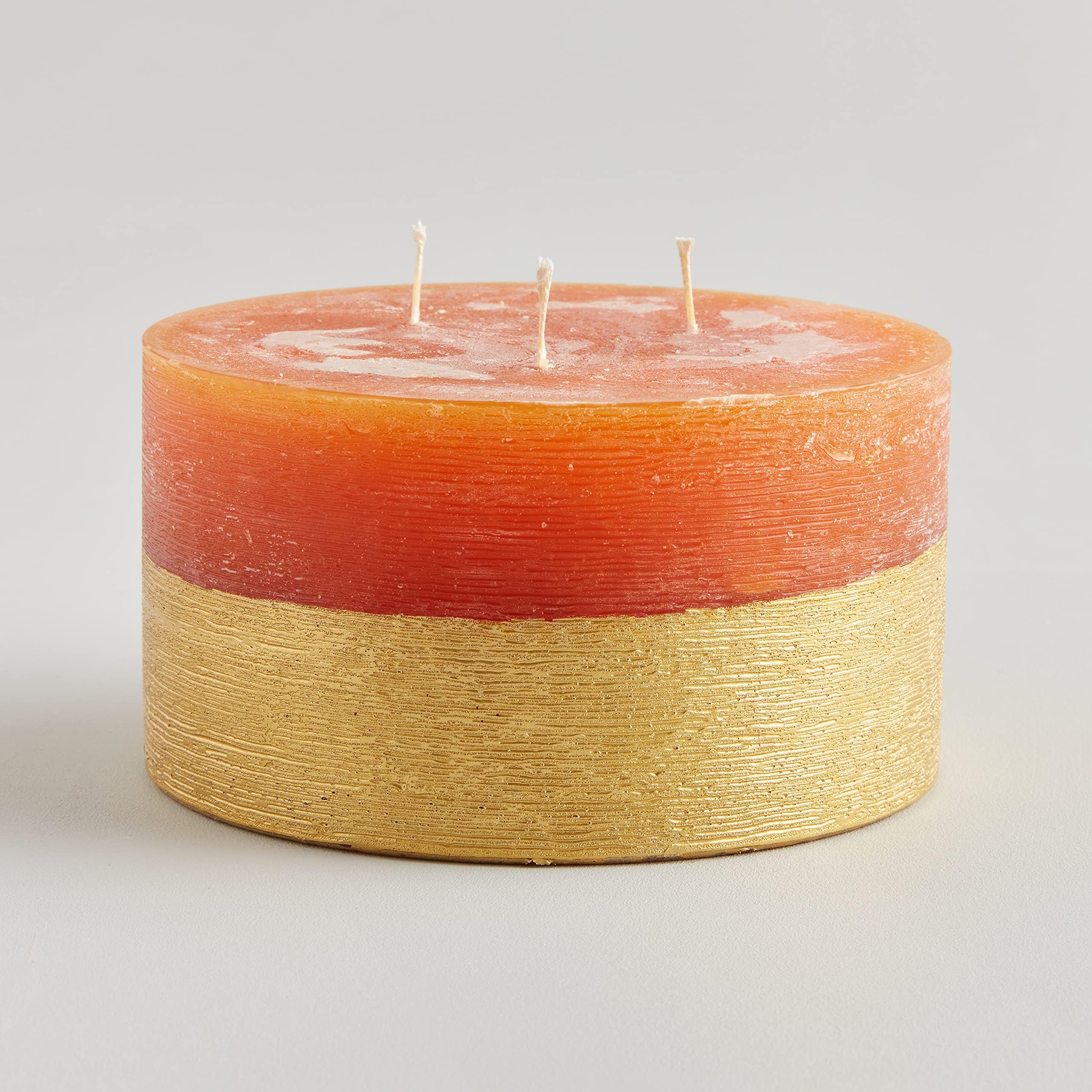 St Eval - Orange & Cinnamon Scented, Gold Half-Dipped Multiwick Candle, A Warm Tangy Orange Fragrance with Hints of Spicy Cinnamon, Made in Cornwall