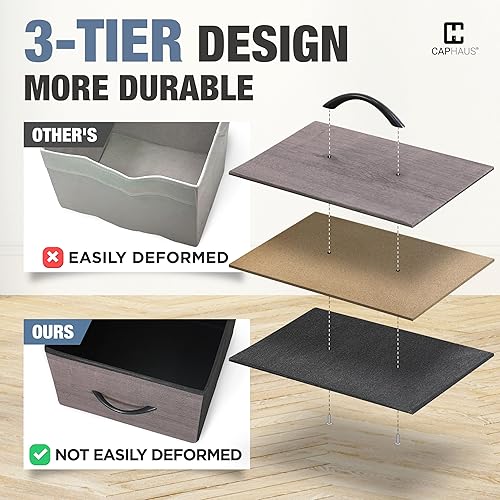 Miniatura 4 de CAPHAUS Torre de almacenamiento de cajones con 14 cubos de tela, almacenamiento de lavandería, unidad de clasificación, cómoda, organizador con