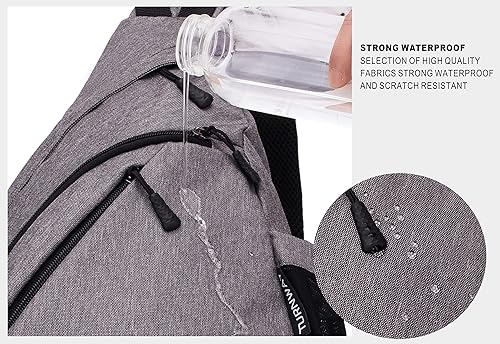 Miniatura 6 de Bolsa bandolera impermeable, bolsa cruzada, bolsa al hombro, con puerto de carga USB para viajes, senderismo, ciclismo, campamento