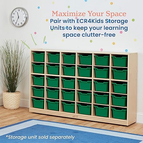 Miniatura 5 de ECR4Kids Cubo de almacenamiento frontal con cucharada, organización multiusos, verde, 30 piezas