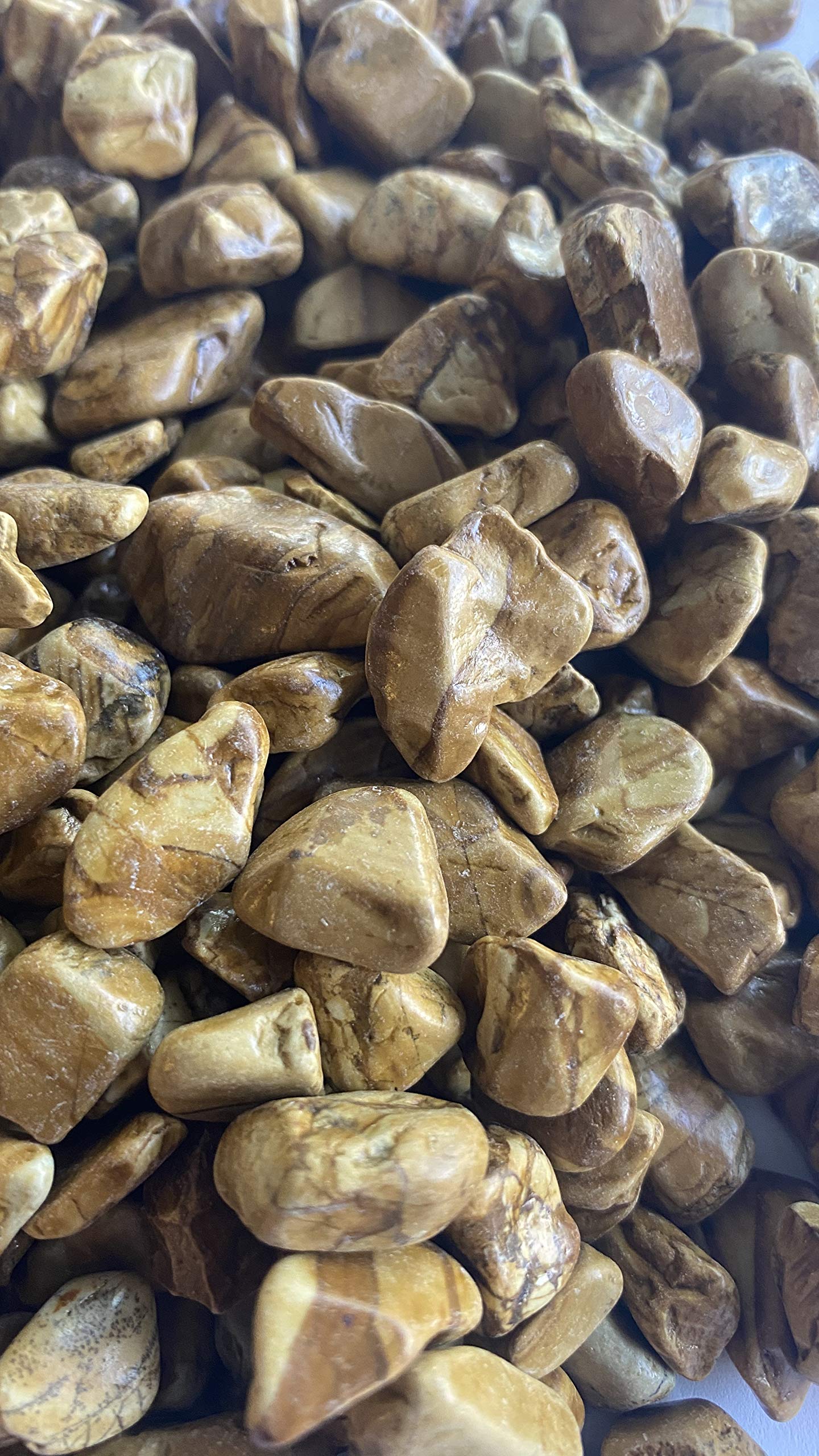 Easythru Exotic Pebbles, Decorative Wood Bean Pebbles for Landscaping or Indoor Projects (Fish Tanks and Potted Plants) 0.8-1.2 cm (10 lbs)