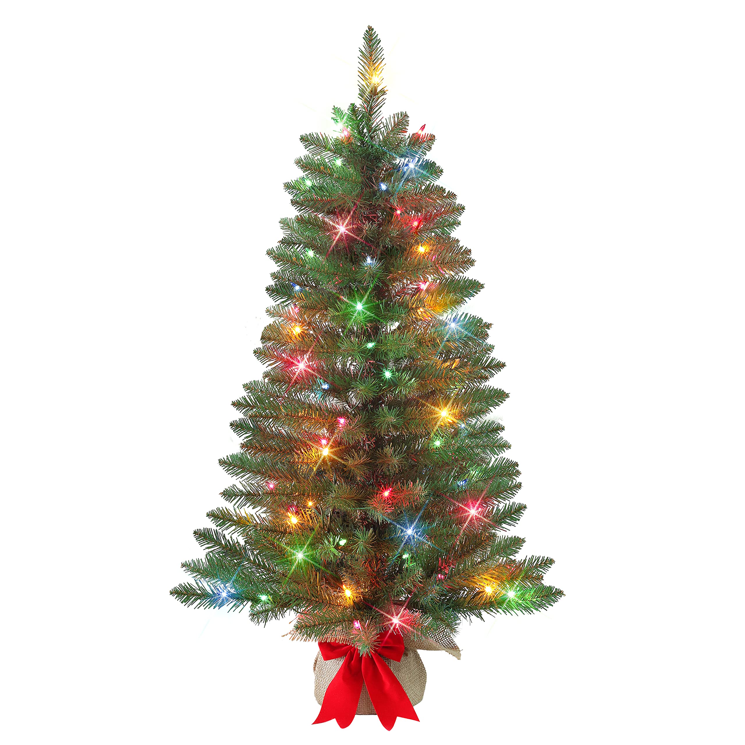 Puleo International 3 ft Pre-Lit Artificial Fraser Fir Tree 161 Tips 70 Multi-Color Lights