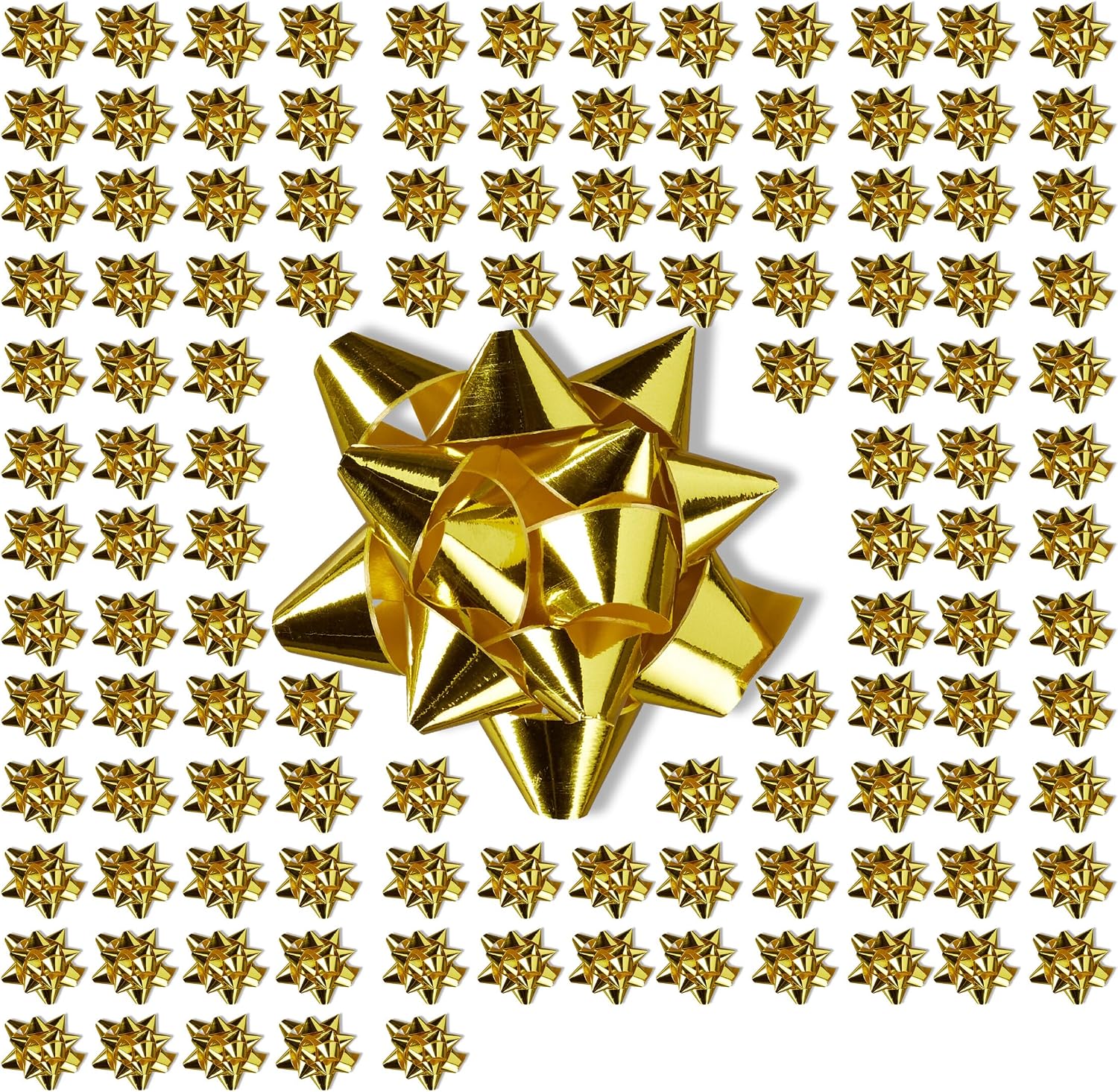 Relaxdays 300 x Gift Bows, Self-Adhesive, Small Decorative Bows for Christmas and Birthday, Decorative Bows, Diameter 5 cm, Gold
