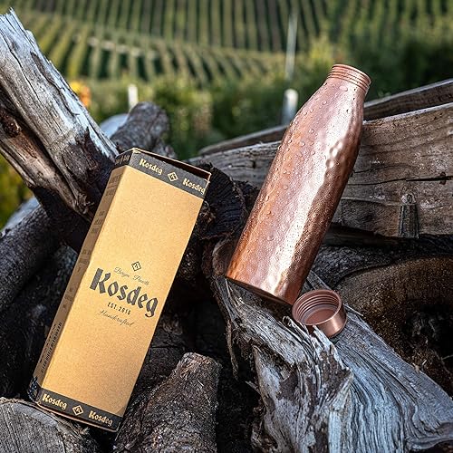 Miniatura 9 de Kosdeg Botella de agua de cobre  24 onzas  Un recipiente ayurvédico de cobre puro martillado para beber  Bebe más agua, reduce tu ingesta de azúcar