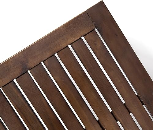 Miniatura 7 de Christopher Knight Home Ivan - Mesa de centro de madera de acacia para exteriores con base, base blancaparte superior marrón oscuro