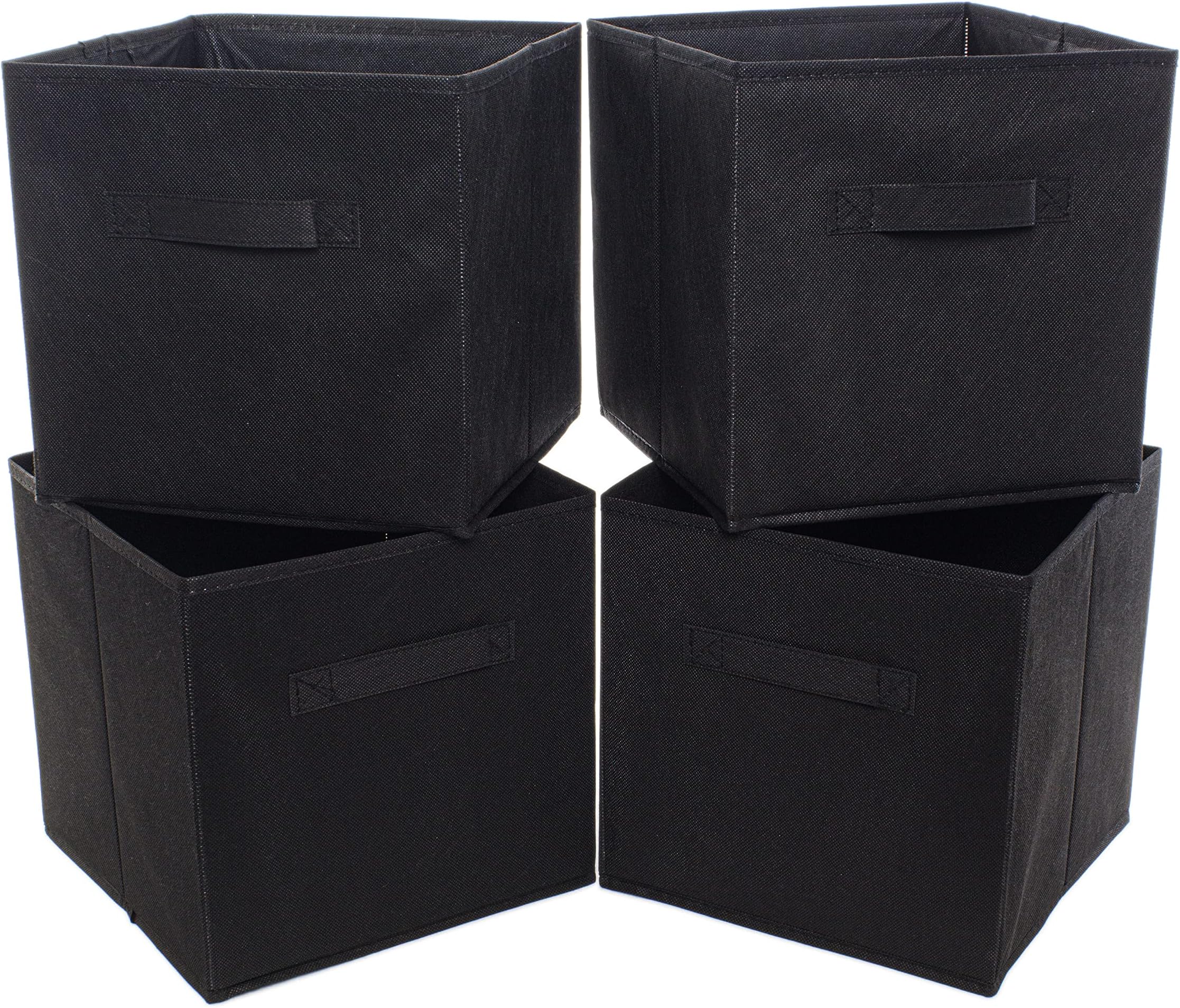 Clay Roberts Foldable Storage Boxes, Pack of 4, Black, Storage Boxes for Homes and Offices