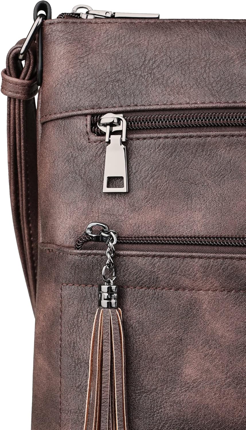 MASINTOR Crossbody Purses for Women, Multi Pocket Casual Crossbody Bag, Adjustable Strap Shoulder Bag with Tassel - Image 7