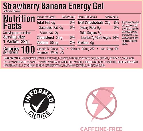Miniatura 8 de GU Energy Original Sports Nutrition Energy Gel, 8-Count, Strawberry Banana