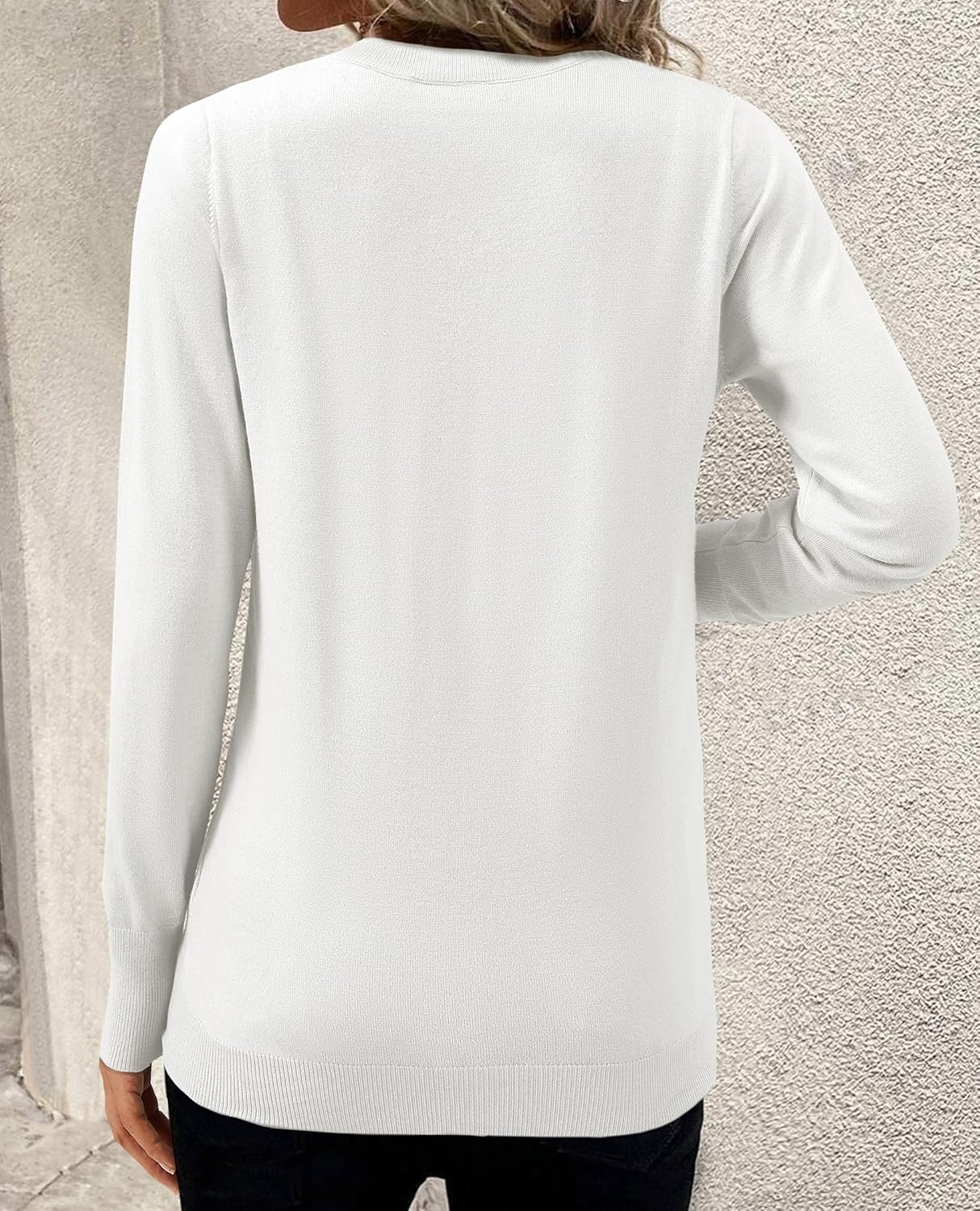 Women's Spring Sweaters 2026 Casual Long Sleeve Pullover V Neck Lightweight Sweatshirts Cute Blouse Tops - Image 4