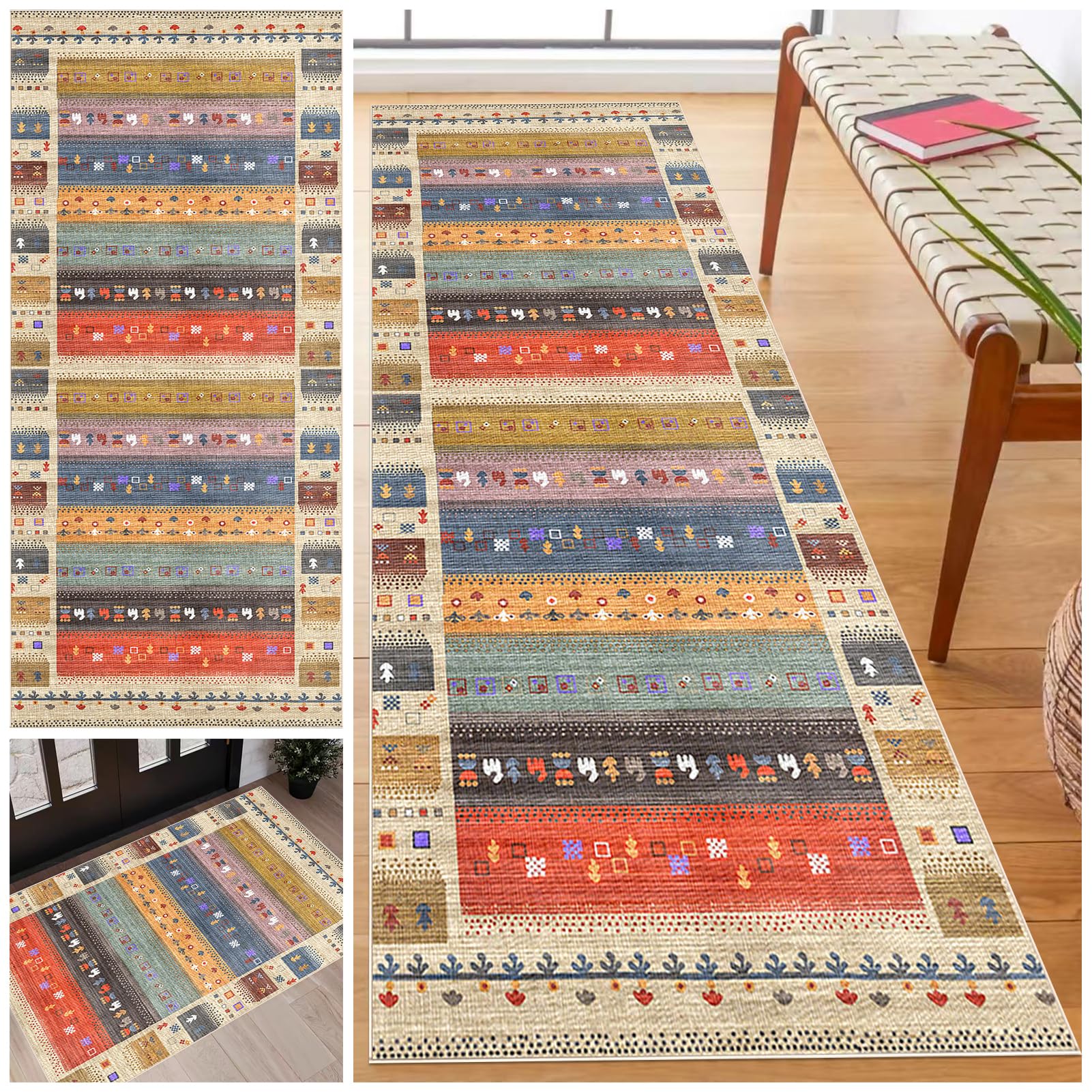 50 x 280 cm Tappeto Passatoia Cucina Antiscivolo Lavabile Tappeto Runner Corridoio Lungo Tappeti Salotto Tappetino Camera da Letto Moderno Tappetini Lungo per Ufficio Entrata Casa Cucina