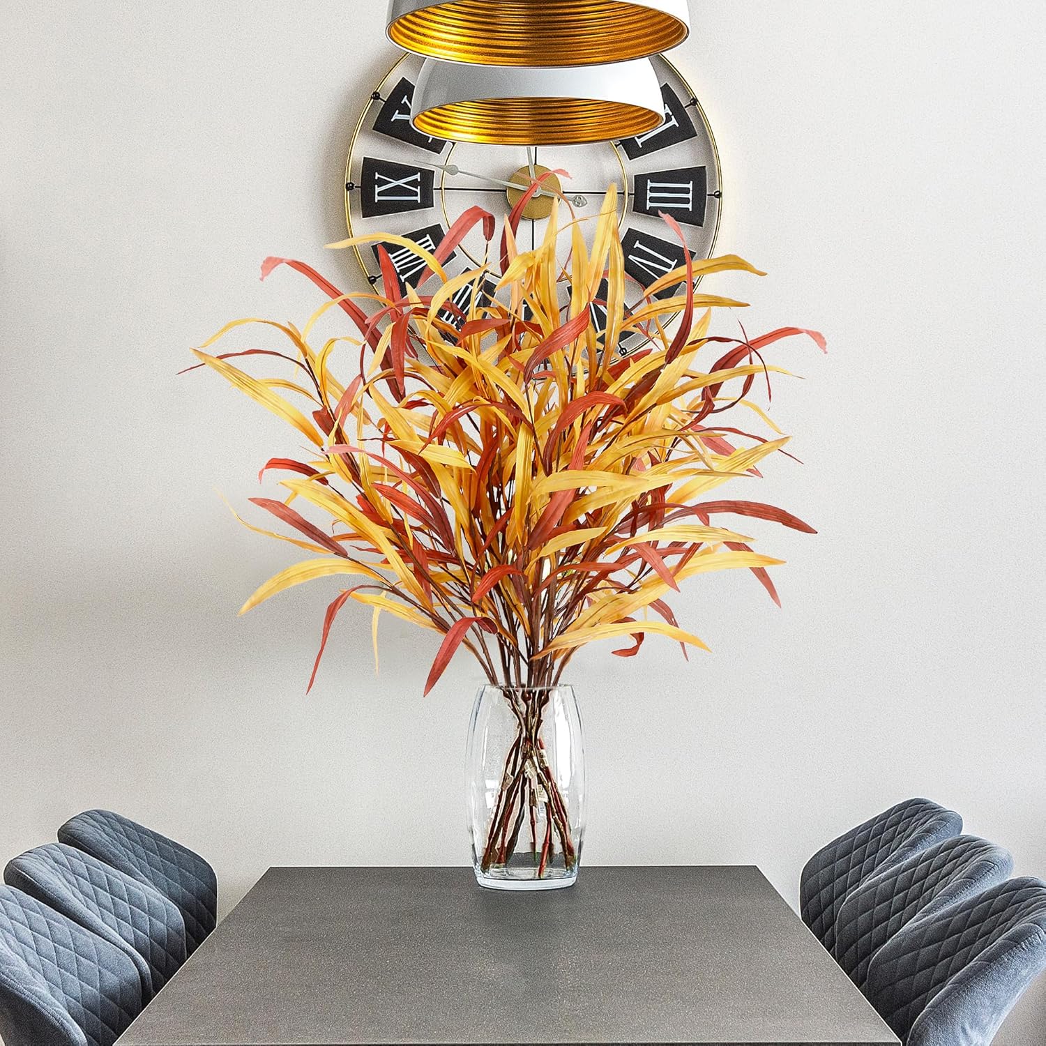 Sggvecsy 6Pcs Fall Leaves Stem Artificial Fall Greenery Stem Autumn Faux Plants Artificial Autumn Branches Fake Leaf Bouquet for Home Vase Thanksgiving Table Centerpieces Harvest Festival Decor - Image 4