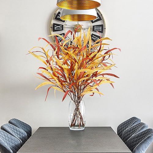 Miniatura 4 de Sggvecsy 6 piezas de tallo de hojas de otoño, tallo de vegetación artificial, plantas artificiales de otoño, ramas de otoño artificiales, ramo de