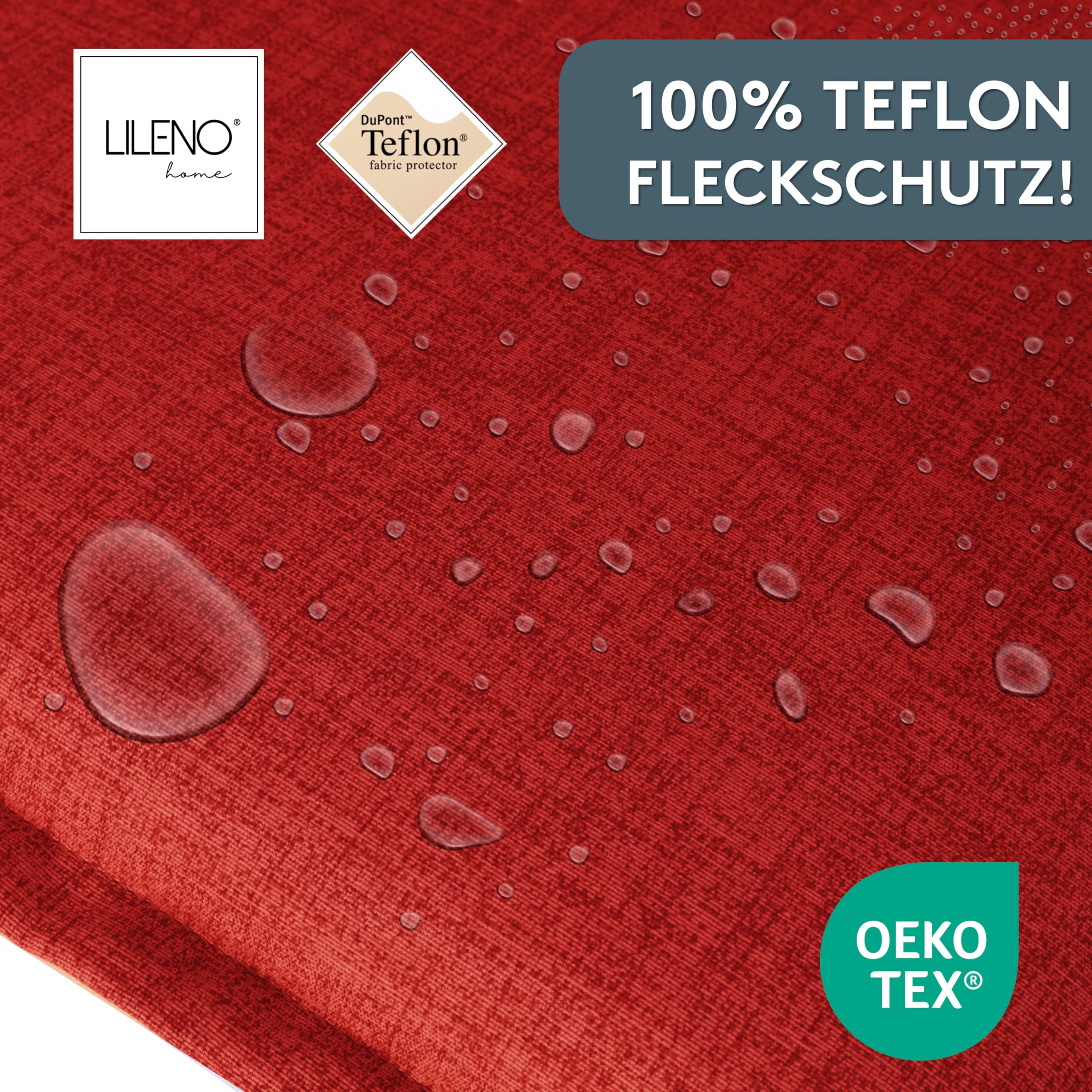 LILENO HOME Set di 2 cuscini per sedia da giardino con schienale alto, colore rosso, comodi cuscini per sedie da giardino e sedie pieghevoli