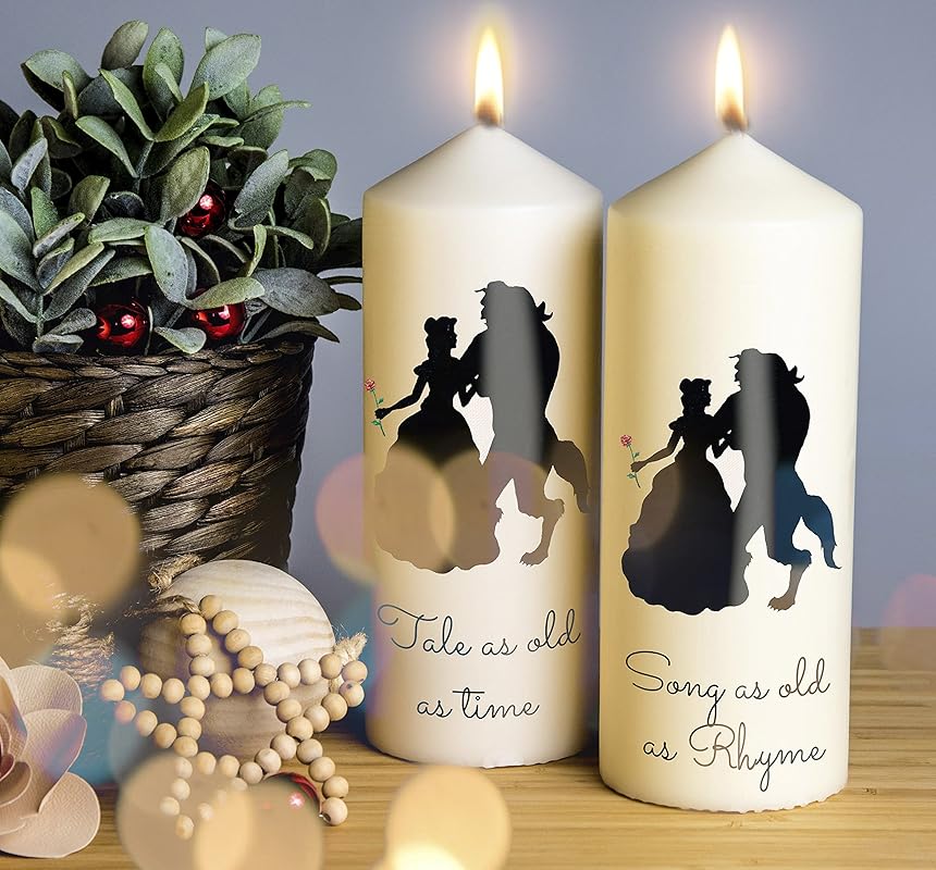 Beauty and The Beast Christmas Candle.Pillar Candle. 2 Sizes available