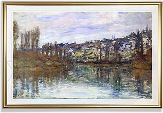 The The Seine near Vetheuil, 1879 Fine Giclee Prints Wall Art In Premium Quality Ready to Hang Gold Frame